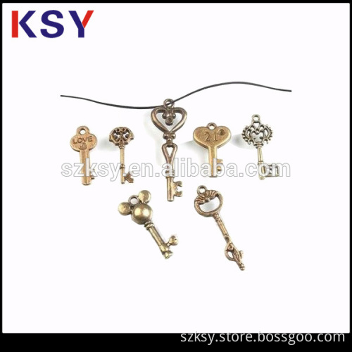 Retro style key shape keychain with custom logo